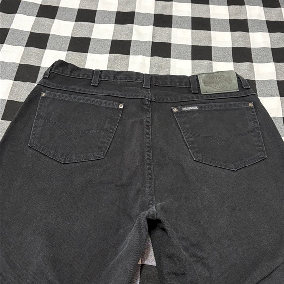 USA Harley Davidson Black Traditional Jeans Men Size 36 x 34 Long Cotton Tapered - Picture 6 of 11